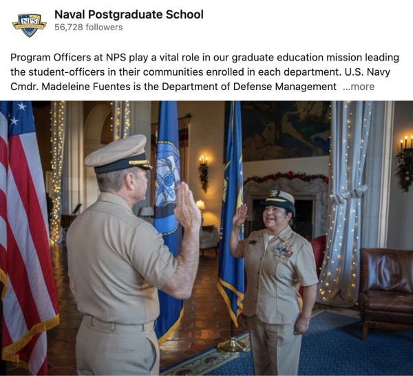 US Navy Commadner Madeleine Fuentes was recently promoted