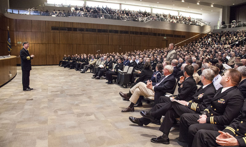 Vice Chief Ferguson Holds All-Hands Call at Naval Postgraduate School